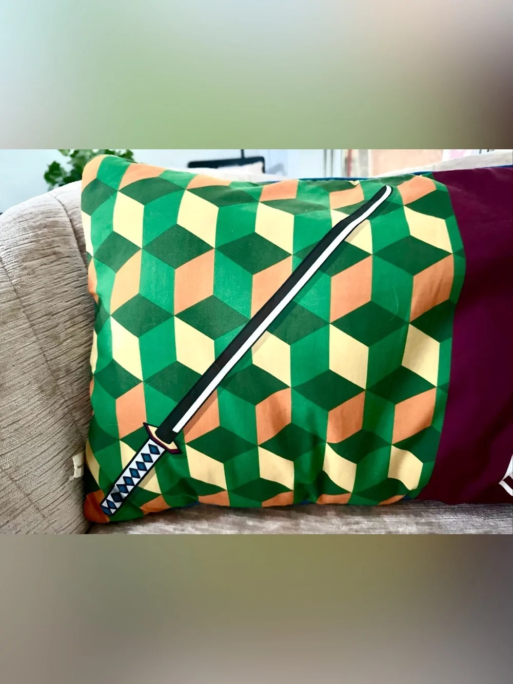 Demon Slayer Giyu Tomioka Soft Pillow Japan Kimetsu no Yaiba Anime OOAK Unique